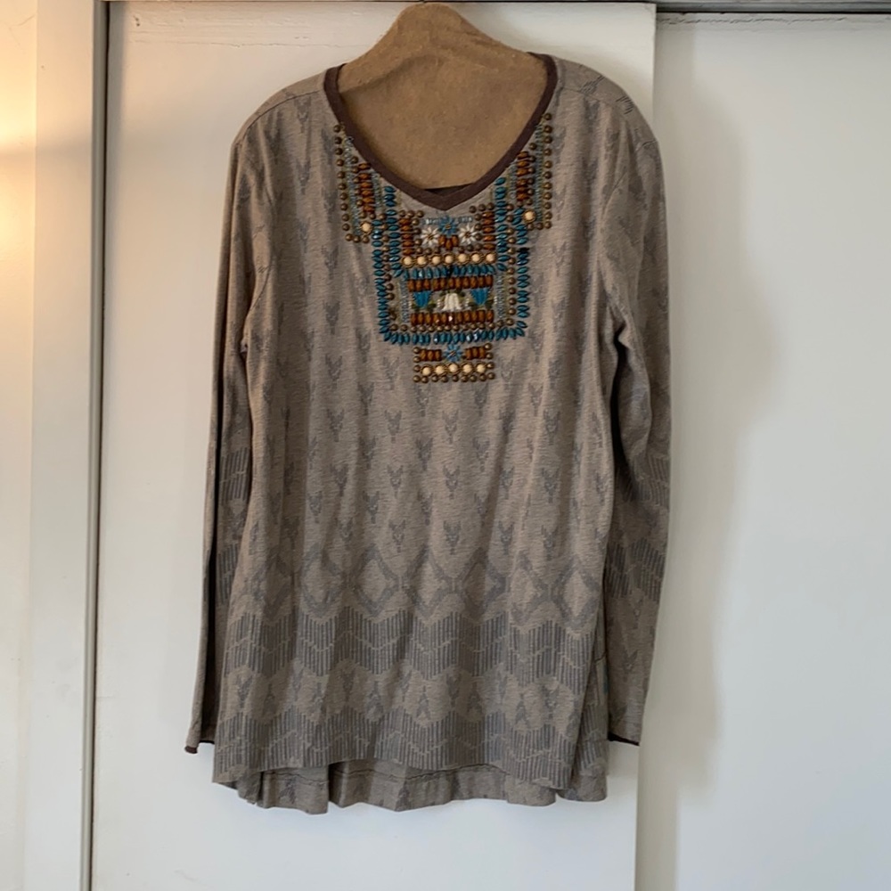 Brown Double D Ranchware long sleeve top